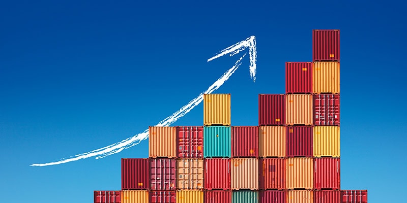 Inflation graph o ver shipping containers