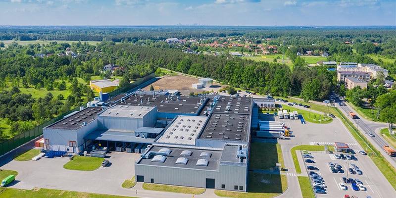 Warehouse aerial view