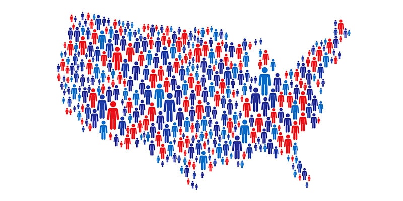 U.S. map red and blue figures