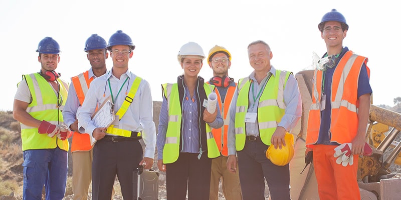 Construction team workers