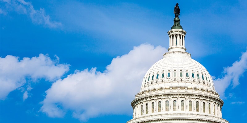 Blue sky at the U.S. Capitol building