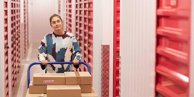 Self-storage unit and person