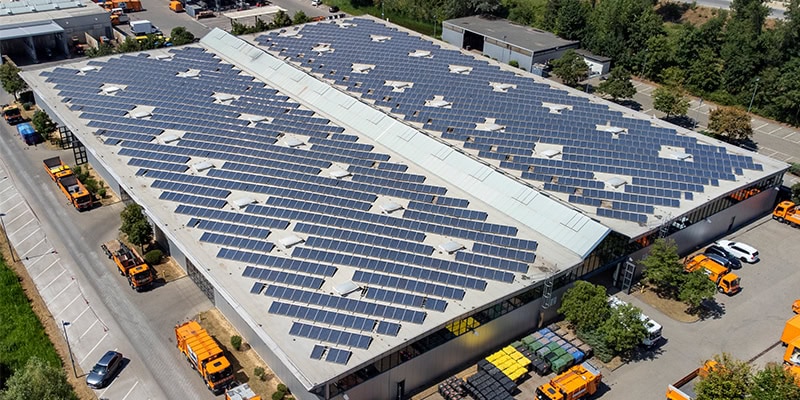 Solar and battery storage in industrial