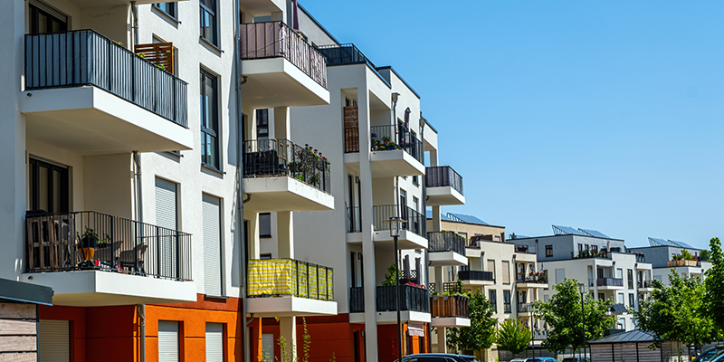 Modern multifamily residential buildings